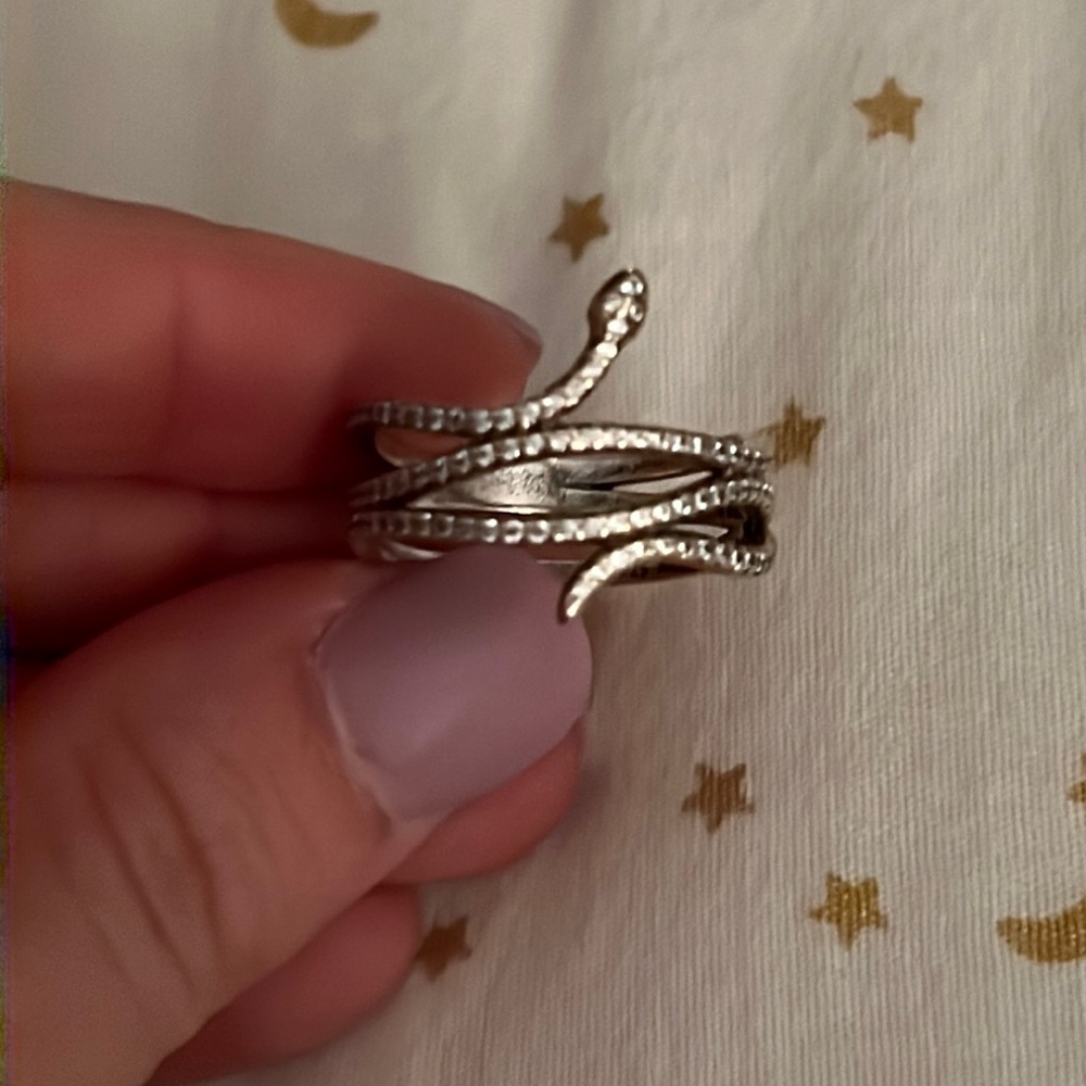 Pandora swirling snake ring